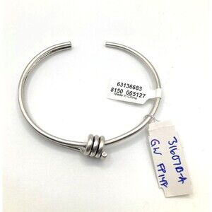 FREE PEOPLE 'Onyx' 'Silver Ox' Knot Twisted Style Armband Minimalist 3.25" Dia.